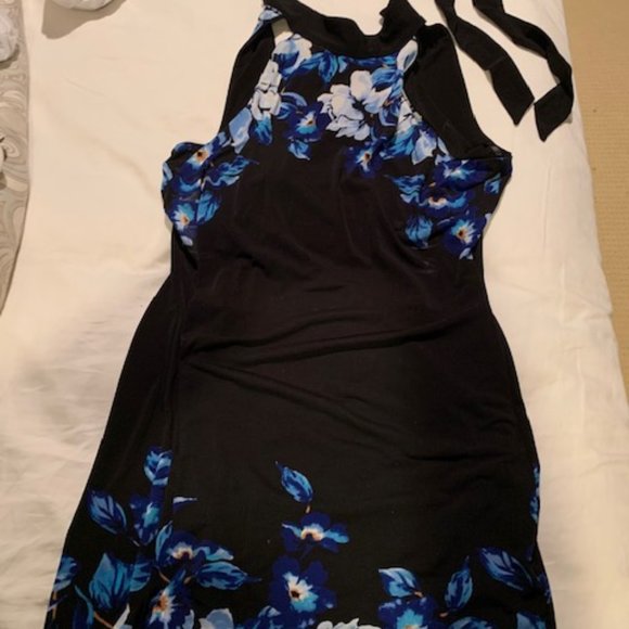 White House Black Market Tie Neck Reversible Dress - Picture 4 of 7